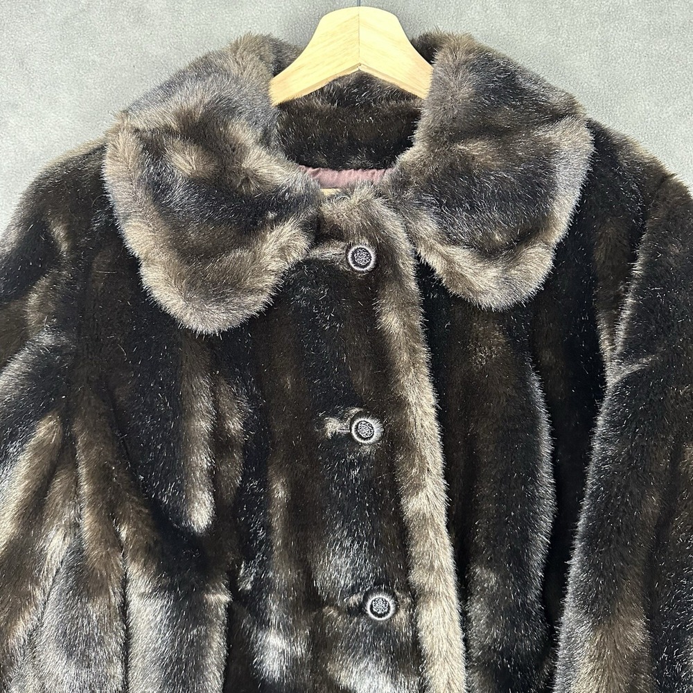 Vintage Women’s Tissavel France Faux Fur Chocolate Brown Union Made Size M - Picture 2 of 15